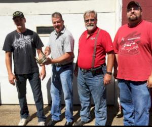 Pictured from L-R: Alan Davis (Utility Worker), Jeff Shivers, Alford Miskimen (Board of Public Affairs) and Josh Smith (Utility Worker)