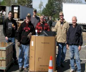 Volunteers from Clow (pictured from L-R) included Kyle Silvey, Dain Netland, Jon Callahan, John Grahek, Andy Holmberg and Doug Stracke (not pictured Brian Box)