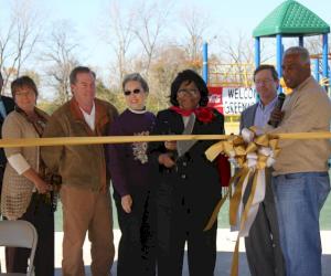 Pictured L-R: Larry Cockrell, Commission Park & Recreation Board; Pastor Ronald DeRamus, former Greenwood Resident; Wendy Jackson, Freshwater Land Trust; Phillip McWane, Valeria Abbott, City Council District 3; Maxine Parker, City Council District 4, Ruff