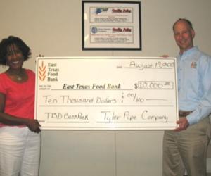 Tyler Pipe Donates $10,000 to East Texas Food Bank’s BackPack Program