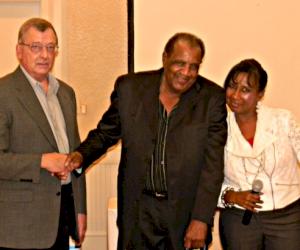 (Pictured from L-R:  Tyler Assistant GM Greg Simmons, James Madison and Tyler HR Manager Faye Pettigrew)